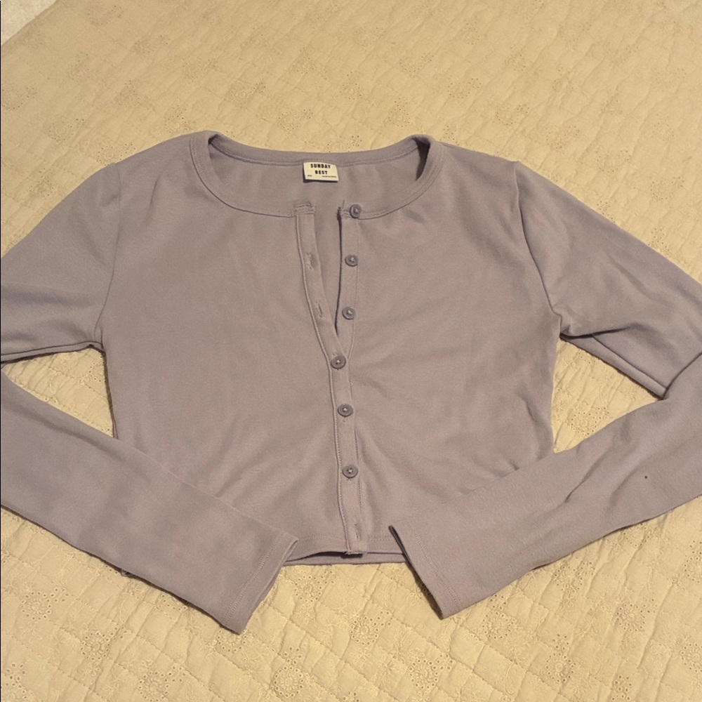 Sunday Best Pastel Lavender Ribbed Top